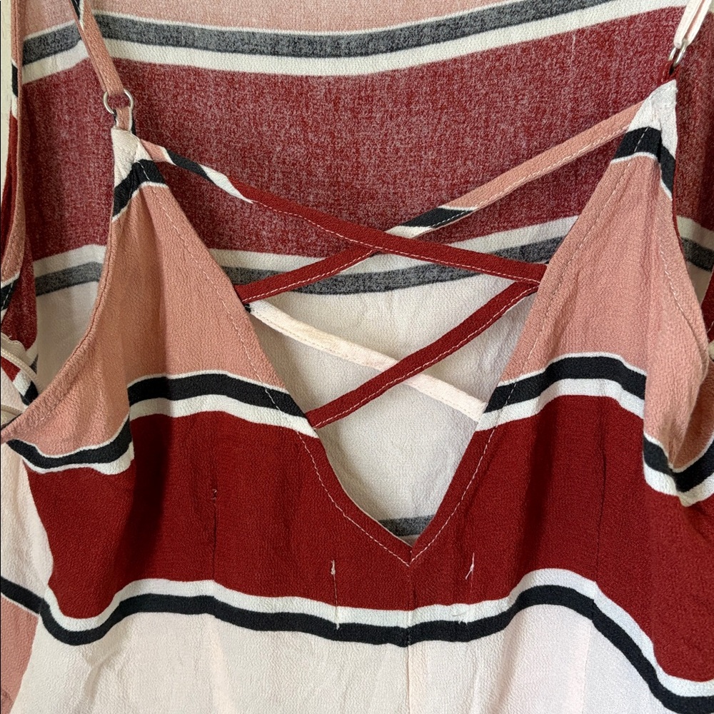 Kendall & Kylie Pink, Cream & Red StripedWomen’s One-Piece Romper - Picture 8 of 8